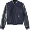 Blouson Copper A.P.C. Blue and Black Varsity Jacket-Front